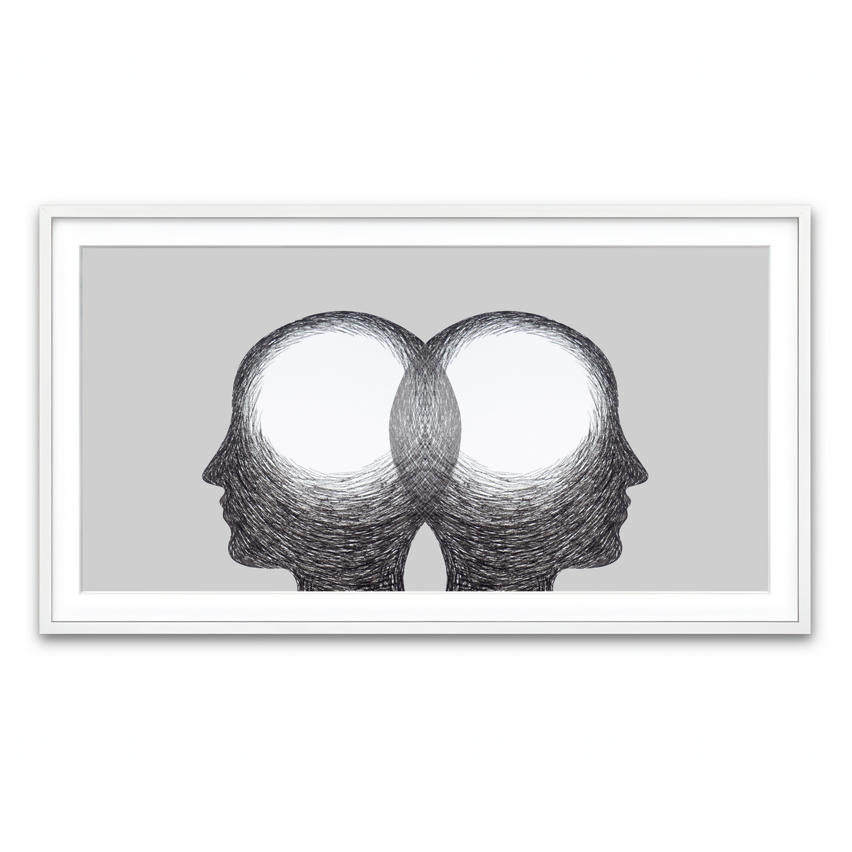 Framed Print 2x1 White