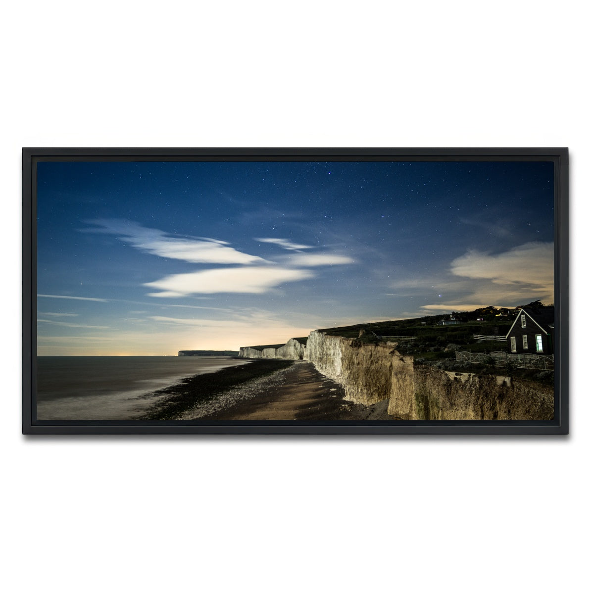 AUTO-MOCKUP WHITE | Chalk Cliffs at Birling Gap | 1 Piece | Black Framed Canvas | group=2x1