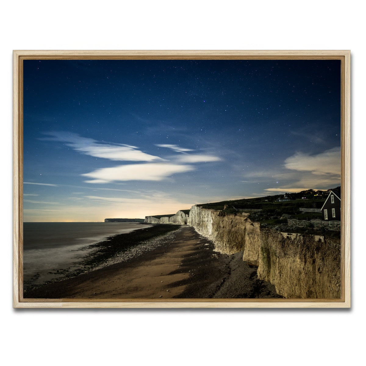 AUTO-MOCKUP WHITE | Chalk Cliffs at Birling Gap | 1 Piece | Natural Framed Canvas | group=4x3