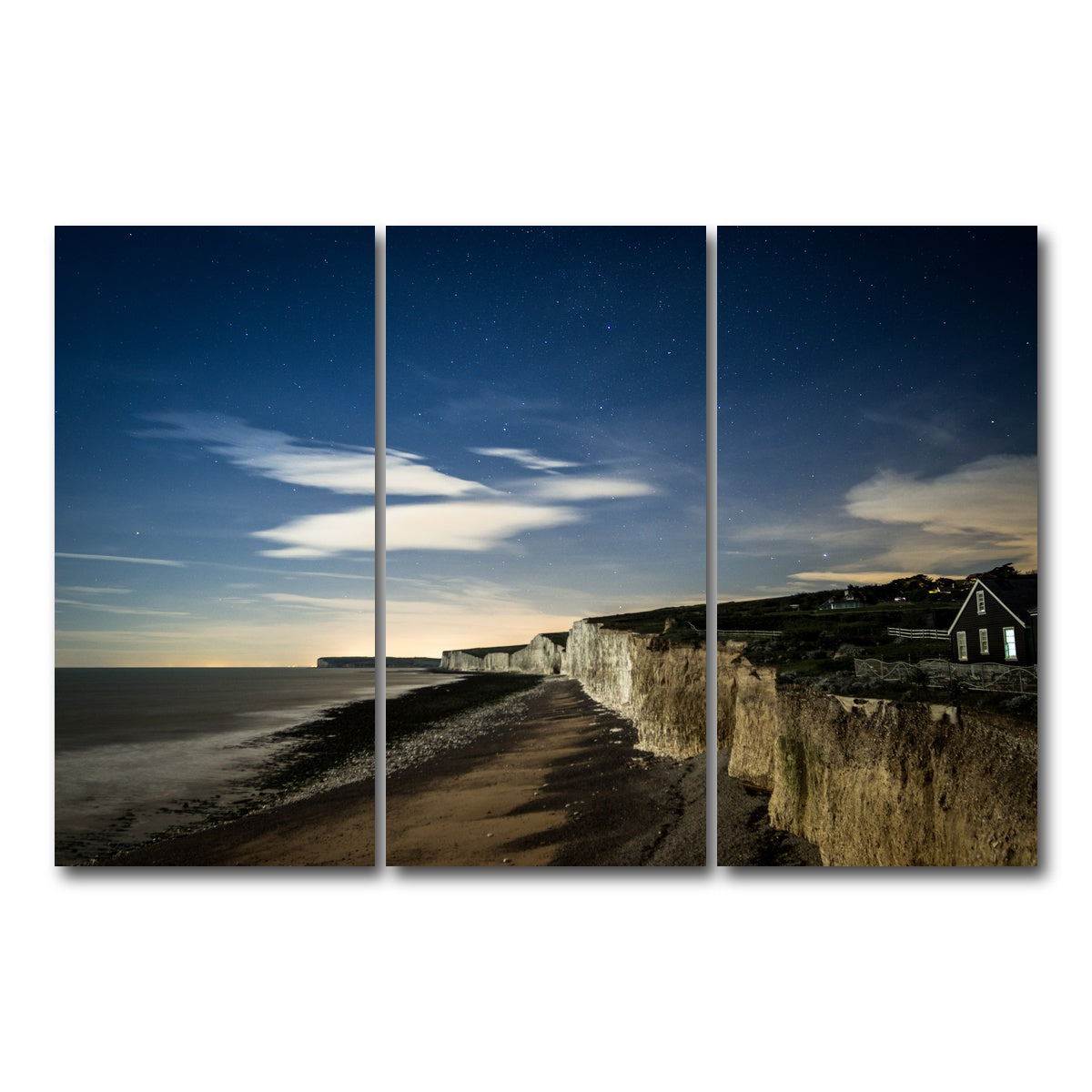 AUTO-MOCKUP WHITE | Chalk Cliffs at Birling Gap | 3 Piece | Gallery Wrap Canvas | group=12x24