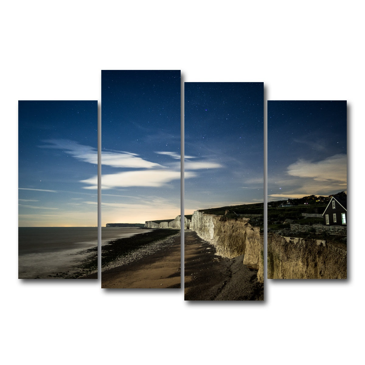 AUTO-MOCKUP WHITE | Chalk Cliffs at Birling Gap | 4 Piece | Gallery Wrap Canvas | group=4_normal