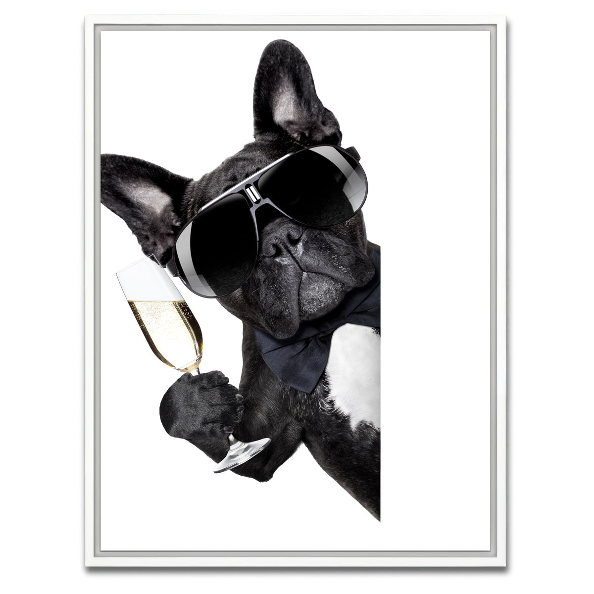 AUTO-MOCKUP WHITE | Champagne dog | 1 Piece | White Framed Canvas | group=3x4