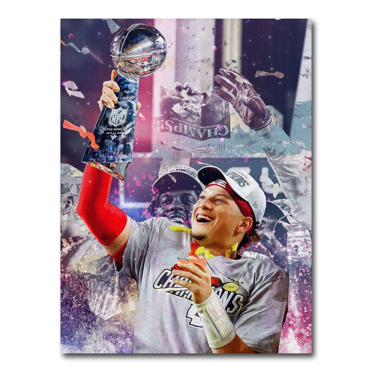 AUTO-MOCKUP WHITE | Champs - Mahomes | 1 Piece | Gallery Wrap Canvas | group=3x4