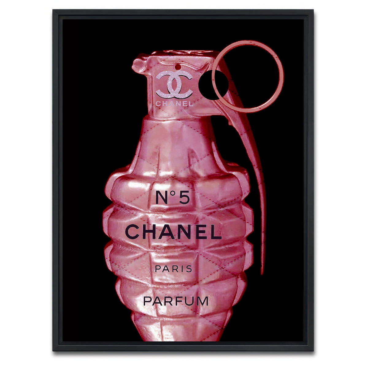AUTO-MOCKUP WHITE | Chanel No. 5 Grenade | 1 Piece | Black Framed Canvas | group=3x4