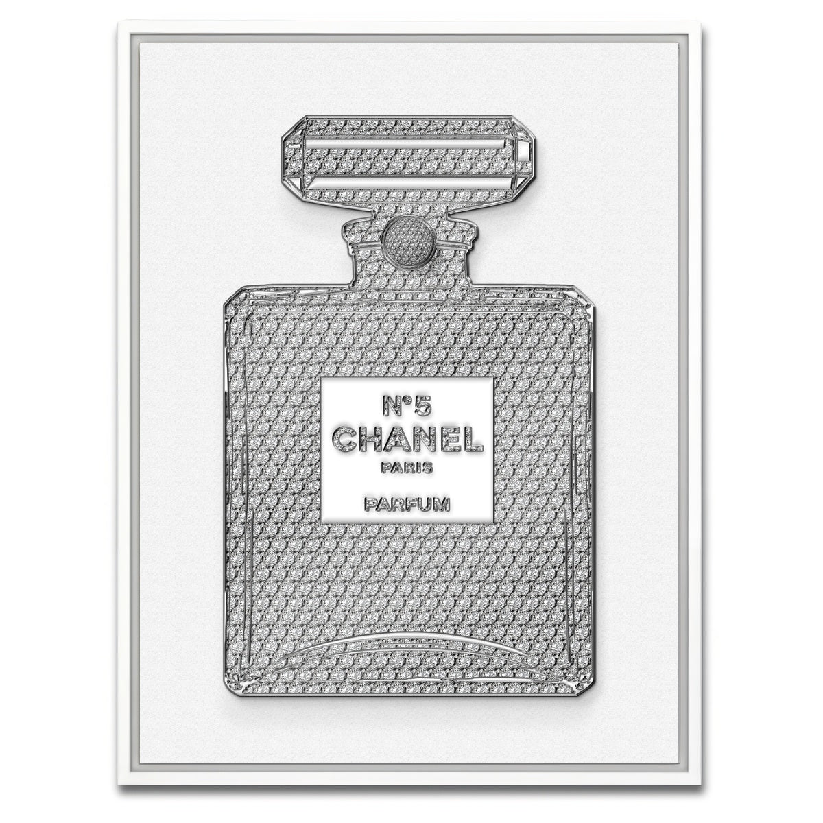 AUTO-MOCKUP WHITE | Chanel bottle | 1 Piece | White Framed Canvas | group=3x4