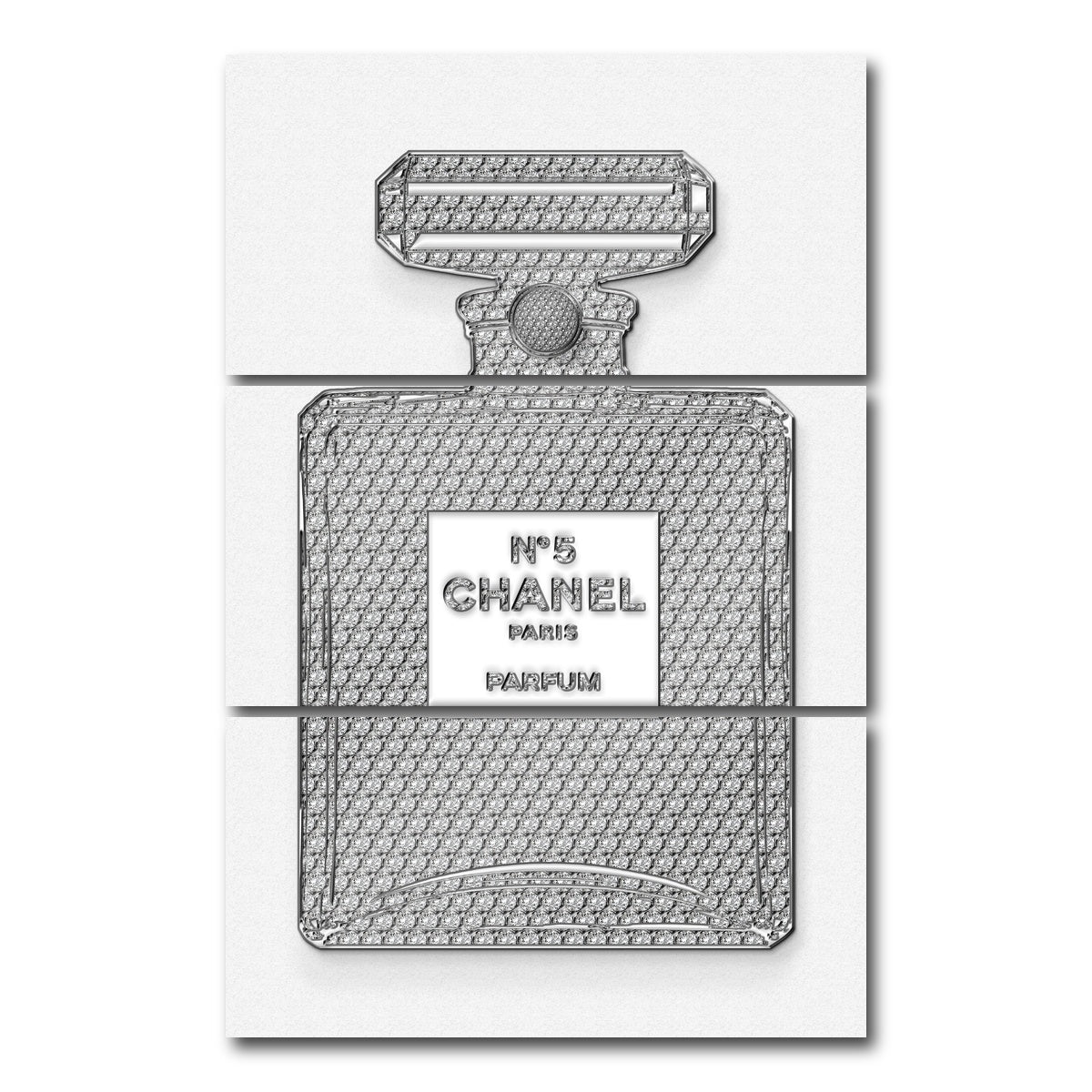 AUTO-MOCKUP WHITE | Chanel bottle | 3 Piece | Gallery Wrap Canvas | group=12x24_stacked