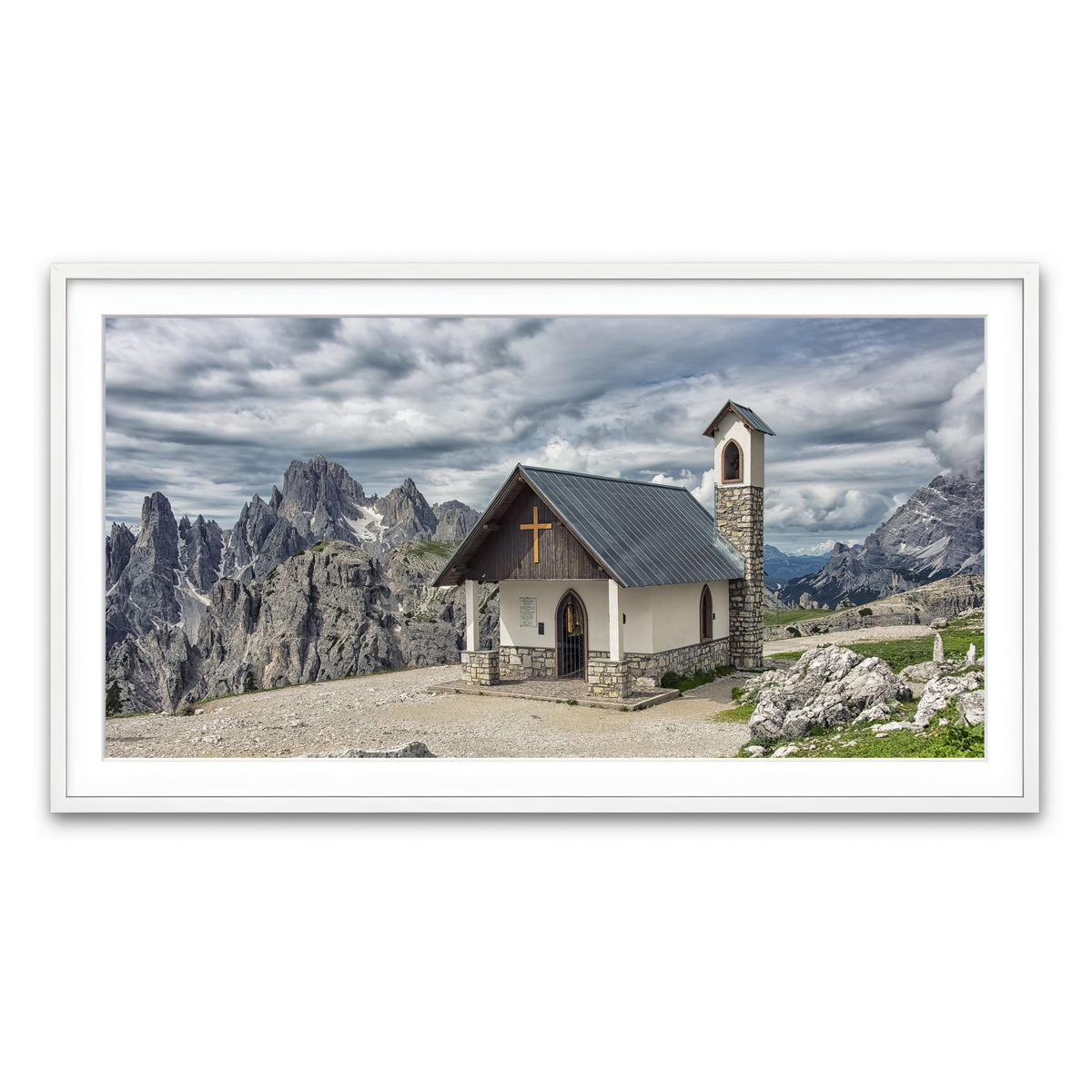 Framed Print 2x1 White