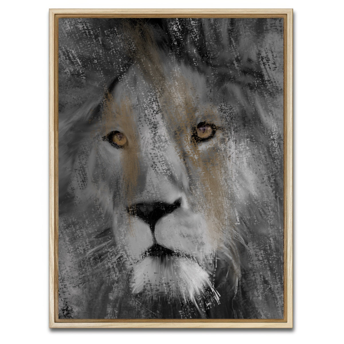 AUTO-MOCKUP WHITE | Charcoal Lion | 1 Piece | Natural Framed Canvas | group=3x4