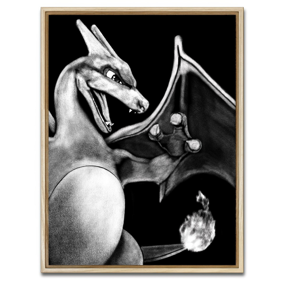 AUTO-MOCKUP WHITE | Charizard | 1 Piece | Natural Framed Canvas | group=3x4