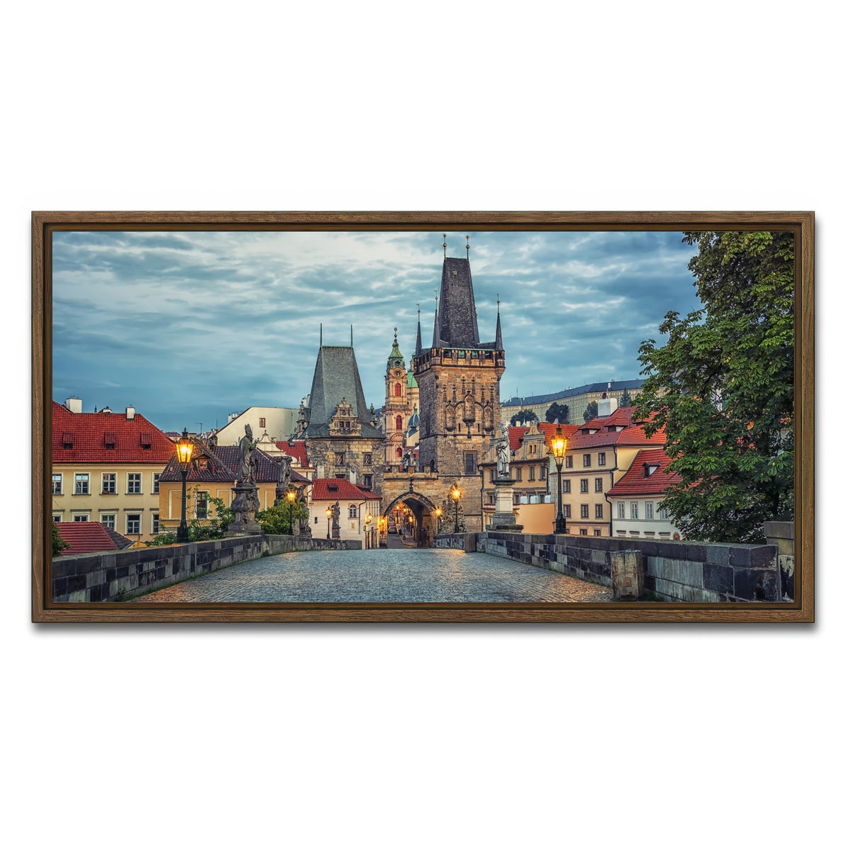 AUTO-MOCKUP WHITE | Charles Bridge | 1 Piece | Walnut Framed Canvas | group=2x1