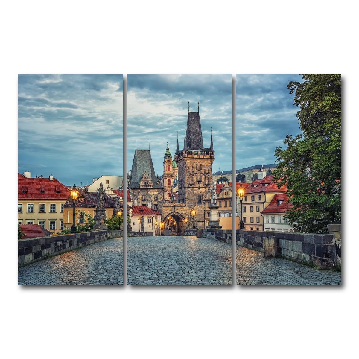 AUTO-MOCKUP WHITE | Charles Bridge | 3 Piece | Gallery Wrap Canvas | group=12x24