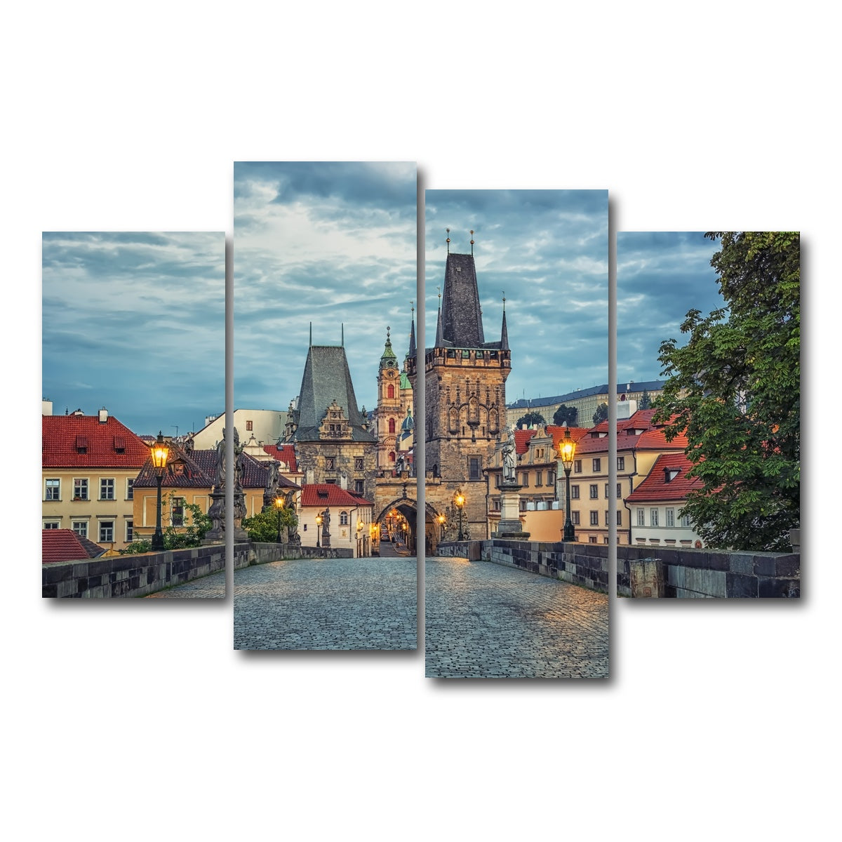 AUTO-MOCKUP WHITE | Charles Bridge | 4 Piece | Gallery Wrap Canvas | group=4_short