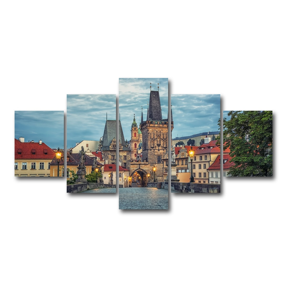 AUTO-MOCKUP WHITE | Charles Bridge | 5 Piece | Gallery Wrap Canvas | group=5_short