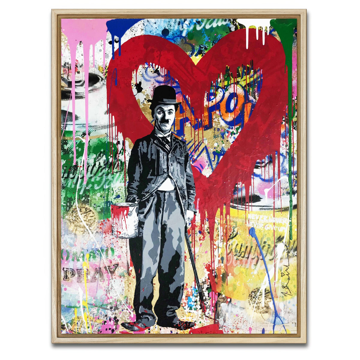 AUTO-MOCKUP WHITE | Charlie In The Mood To Paint | 1 Piece | Natural Framed Canvas | group=3x4