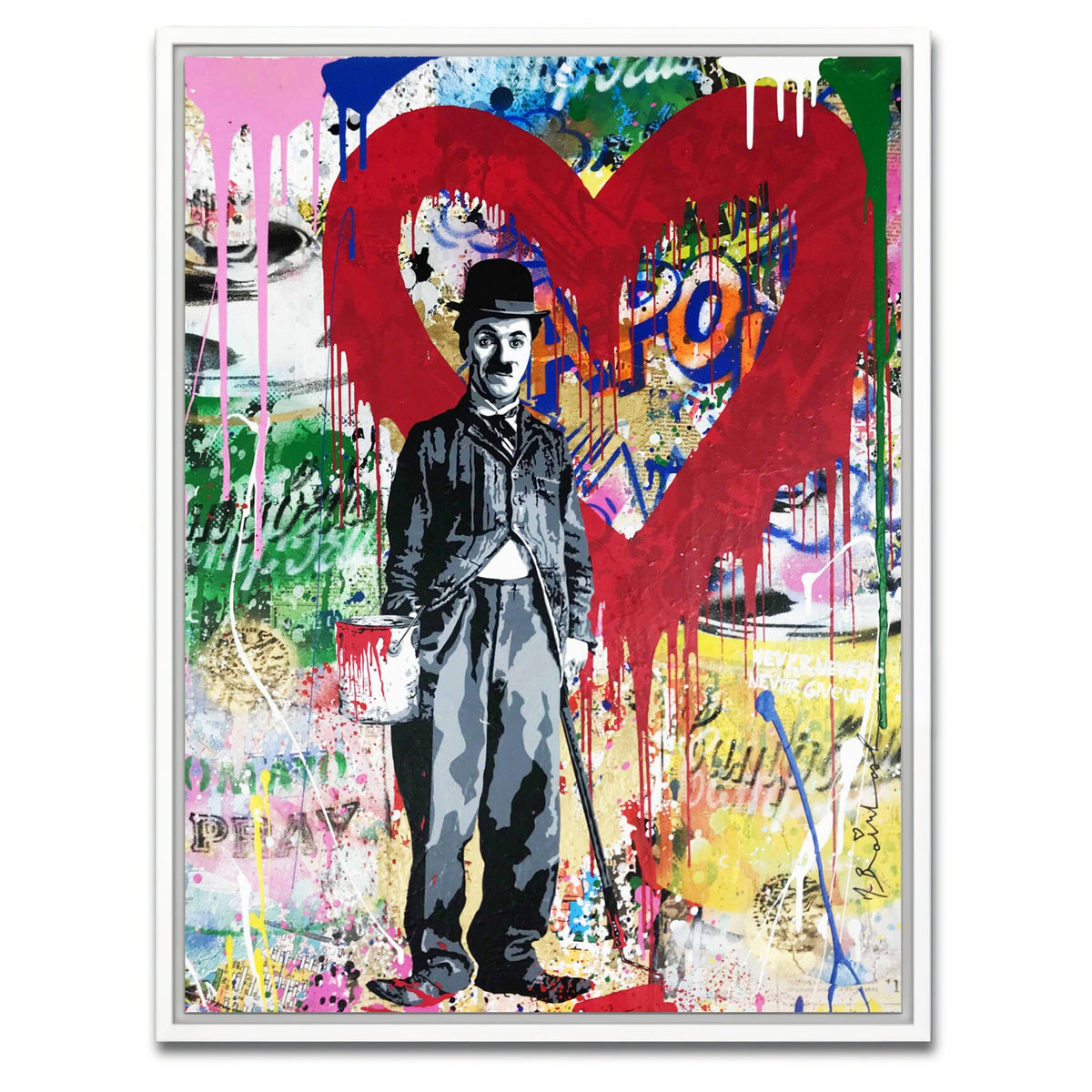 AUTO-MOCKUP WHITE | Charlie In The Mood To Paint | 1 Piece | White Framed Canvas | group=3x4