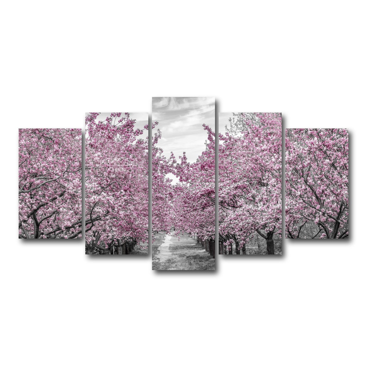 AUTO-MOCKUP WHITE | Charming Cherry Blossom Alley | 5 Piece | Gallery Wrap Canvas | group=5_normal