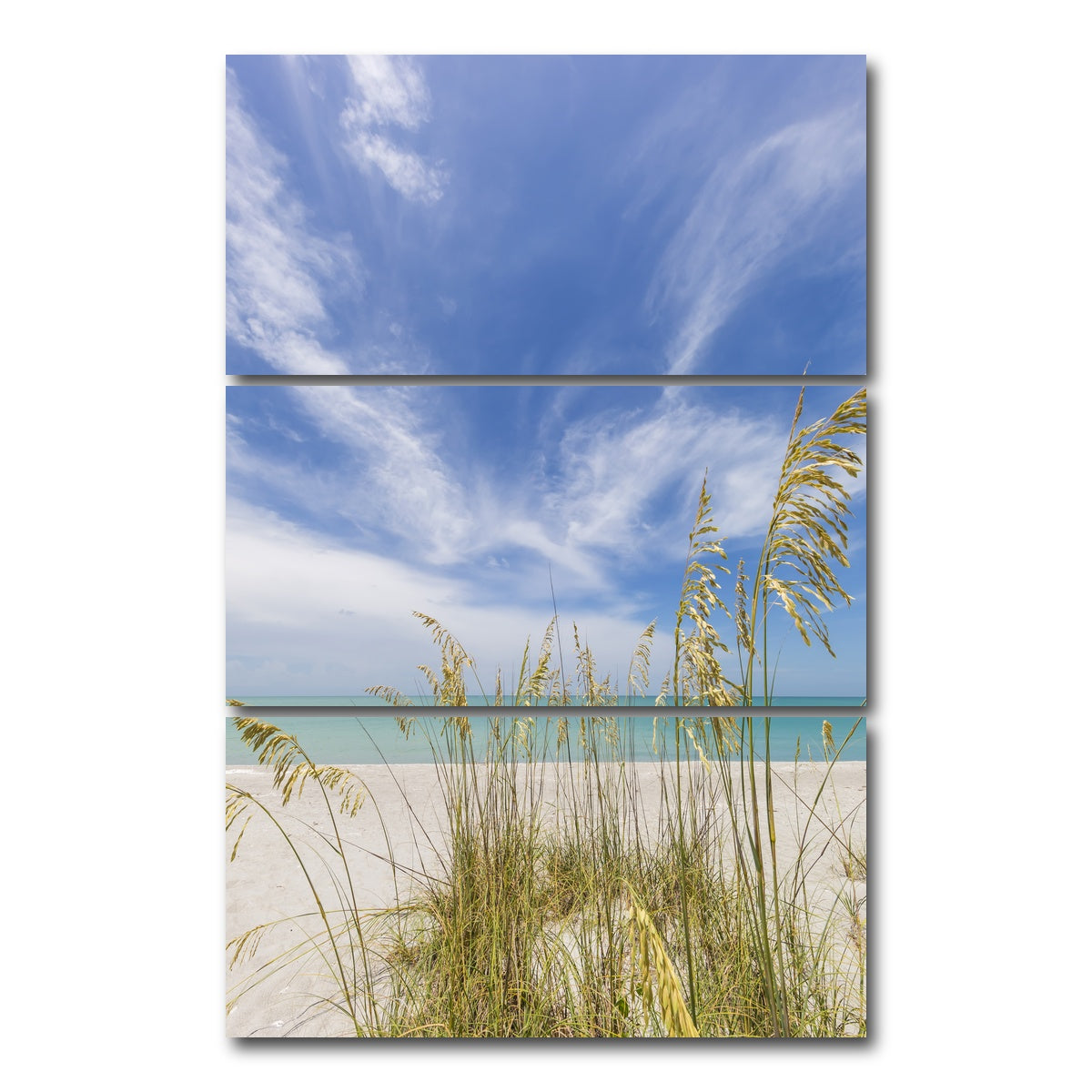 AUTO-MOCKUP WHITE | Charming beach scenery | 3 Piece | Gallery Wrap Canvas | group=12x24_stacked