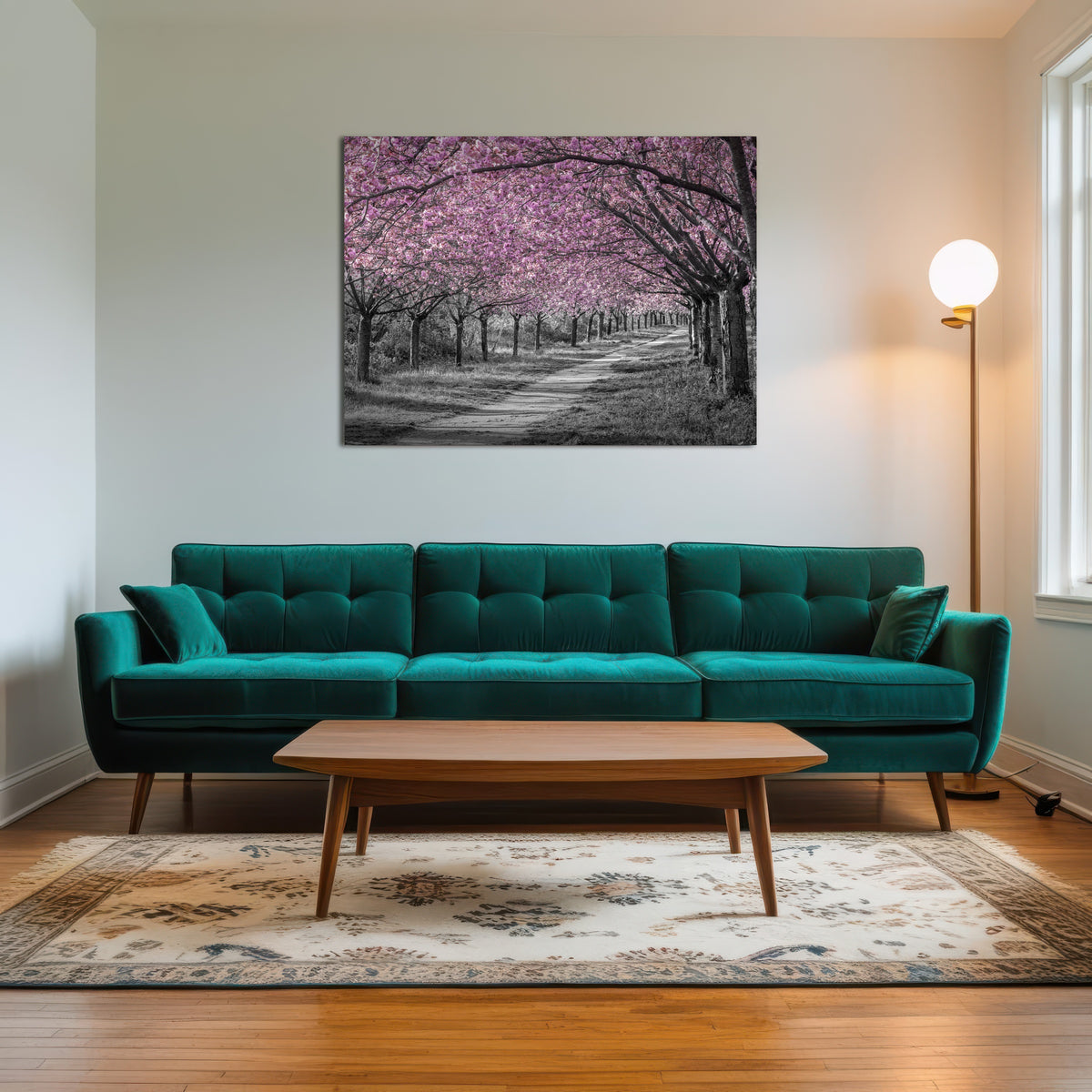 AUTO-MOCKUP ROOM | Charming cherry blossom alley in pink