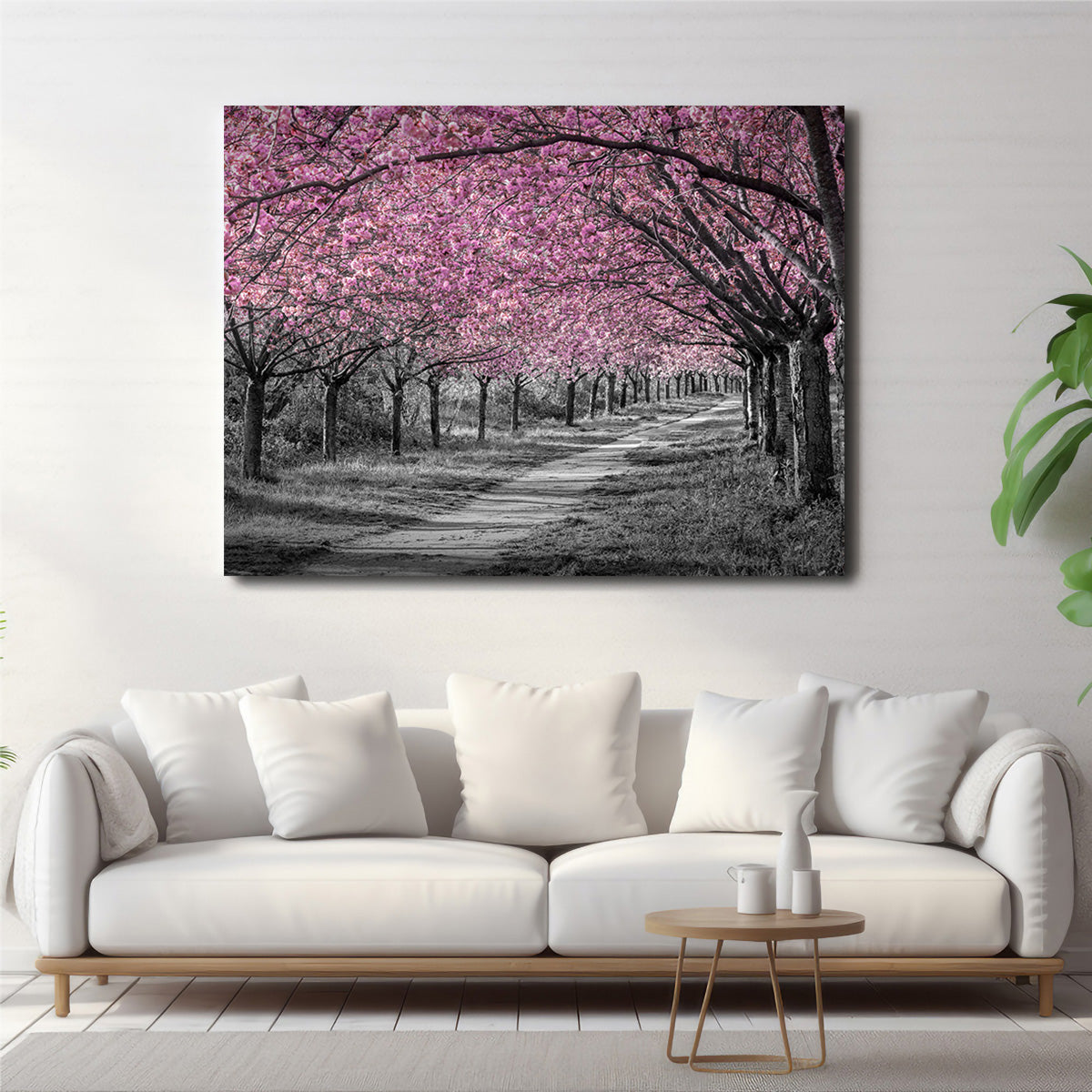 Charming Cherry Blossom Alley in Pink Wall Art