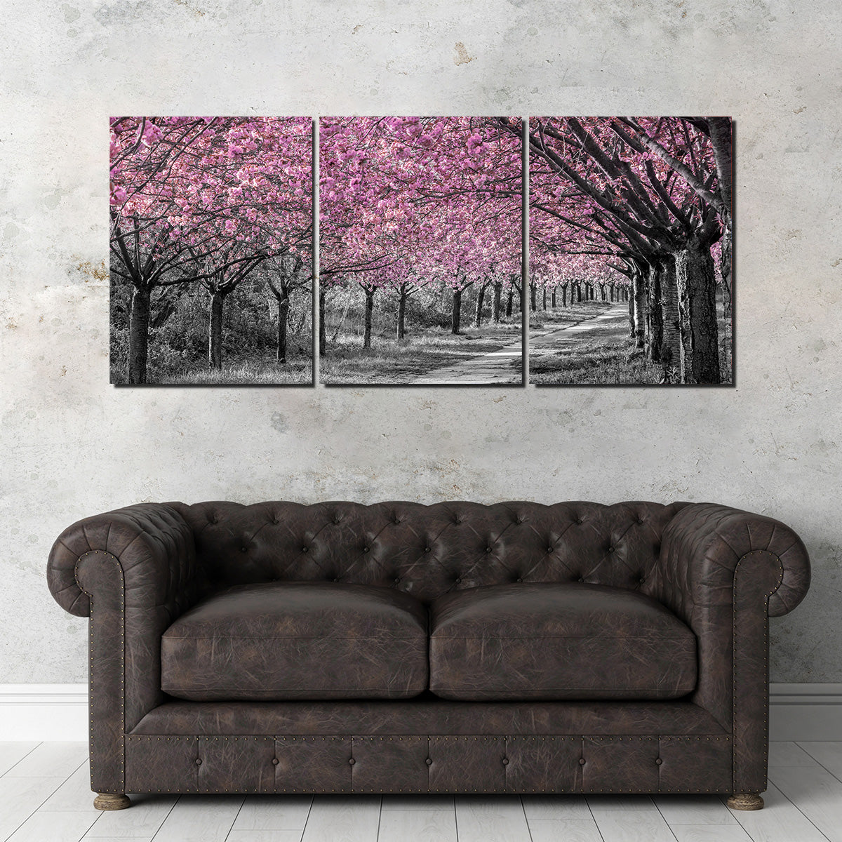 Charming Cherry Blossom Alley in Pink Wall Art
