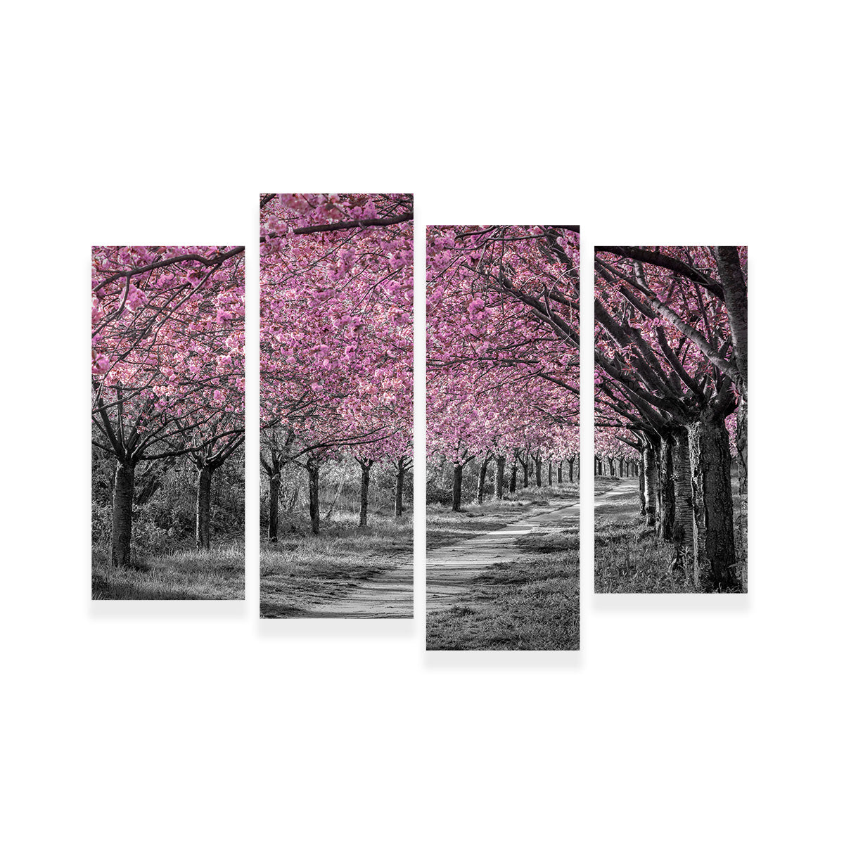 Charming Cherry Blossom Alley in Pink Wall Art