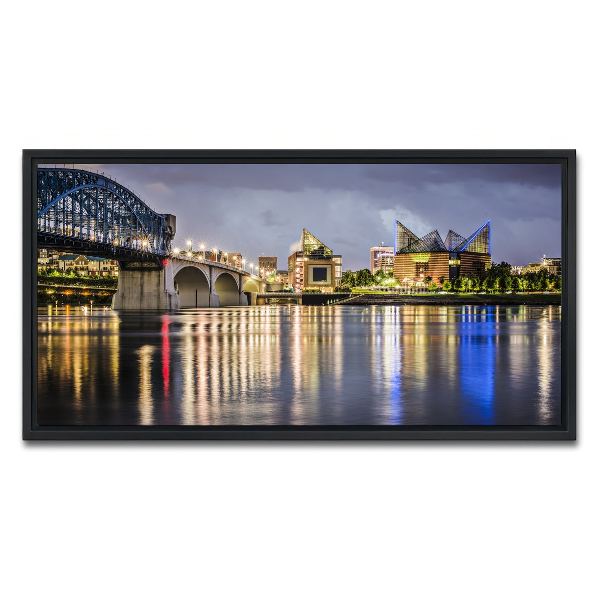 AUTO-MOCKUP WHITE | Chattanooga Tennessee River | 1 Piece | Black Framed Canvas | group=2x1