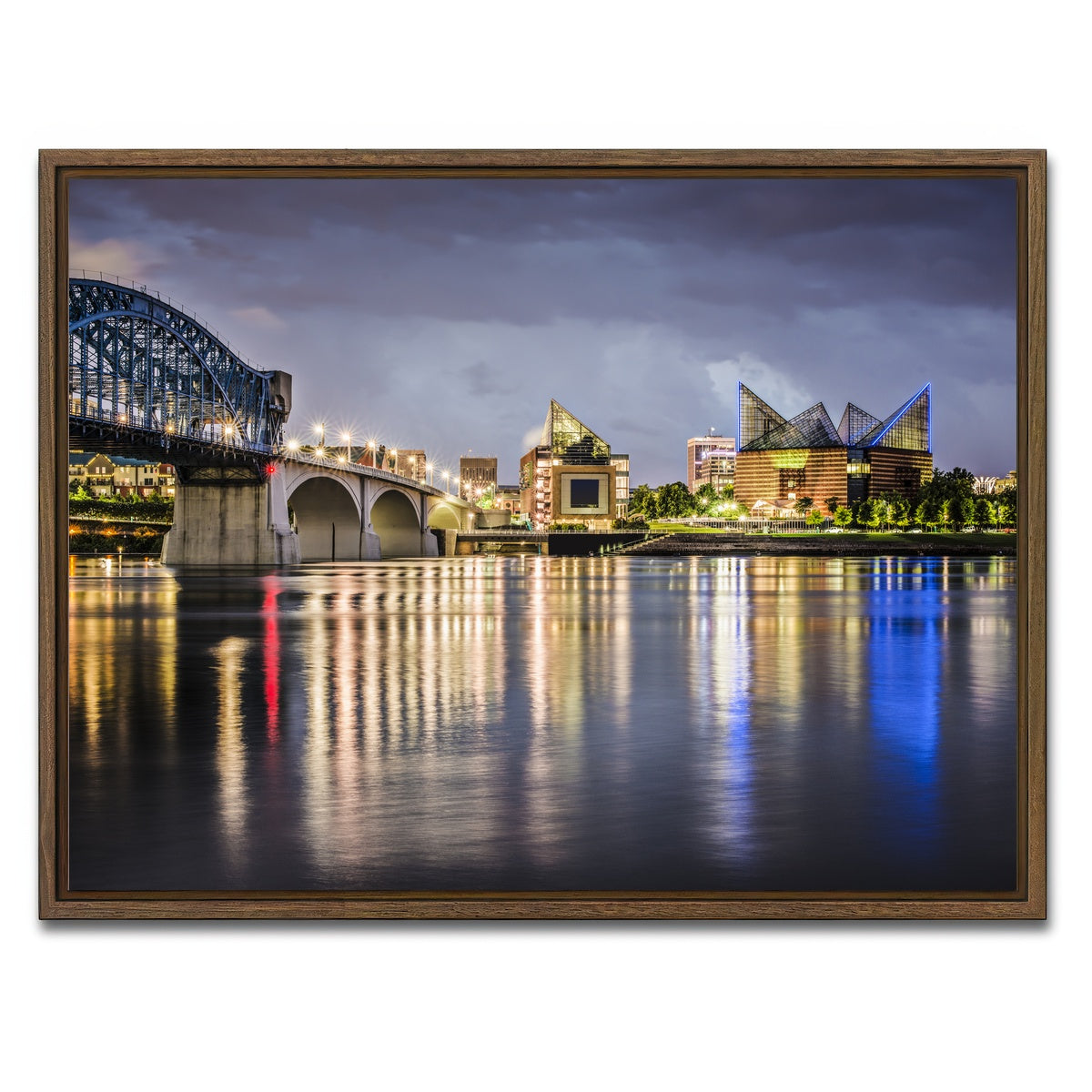 AUTO-MOCKUP WHITE | Chattanooga Tennessee River | 1 Piece | Walnut Framed Canvas | group=4x3