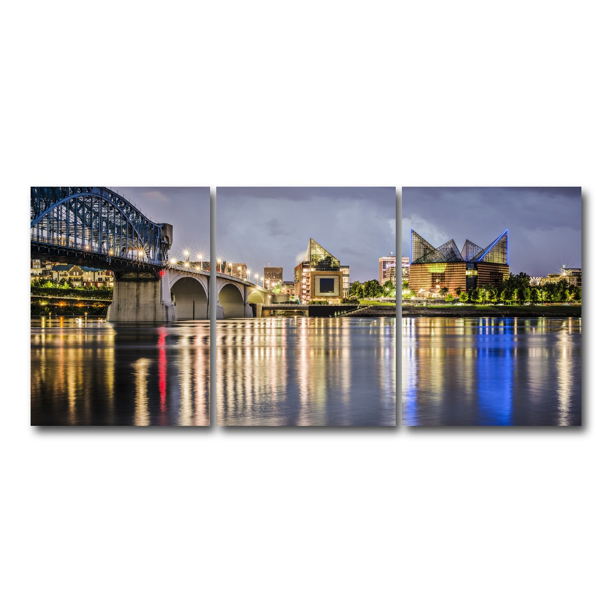 AUTO-MOCKUP WHITE | Chattanooga Tennessee River | 3 Piece | Gallery Wrap Canvas | group=18x24