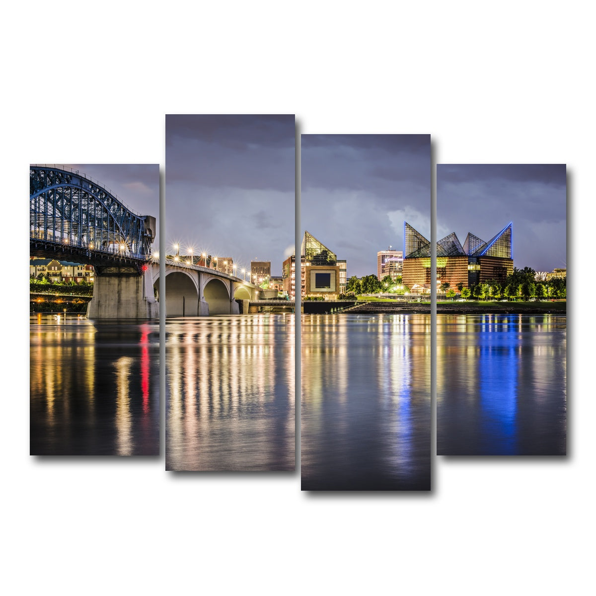 AUTO-MOCKUP WHITE | Chattanooga Tennessee River | 4 Piece | Gallery Wrap Canvas | group=4_normal