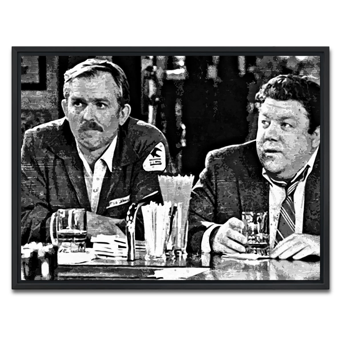 AUTO-MOCKUP WHITE | Cheers grayscale | 1 Piece | Black Framed Canvas | group=4x3