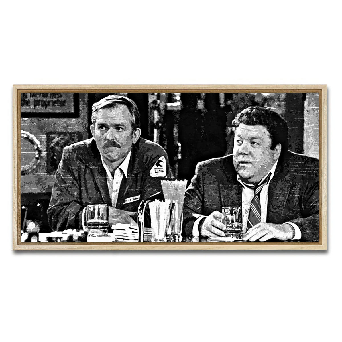 AUTO-MOCKUP WHITE | Cheers grayscale | 1 Piece | Natural Framed Canvas | group=2x1