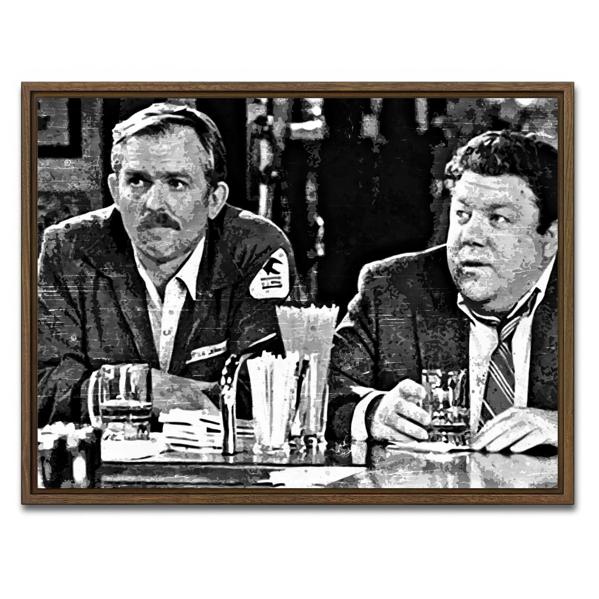 AUTO-MOCKUP WHITE | Cheers grayscale | 1 Piece | Walnut Framed Canvas | group=4x3