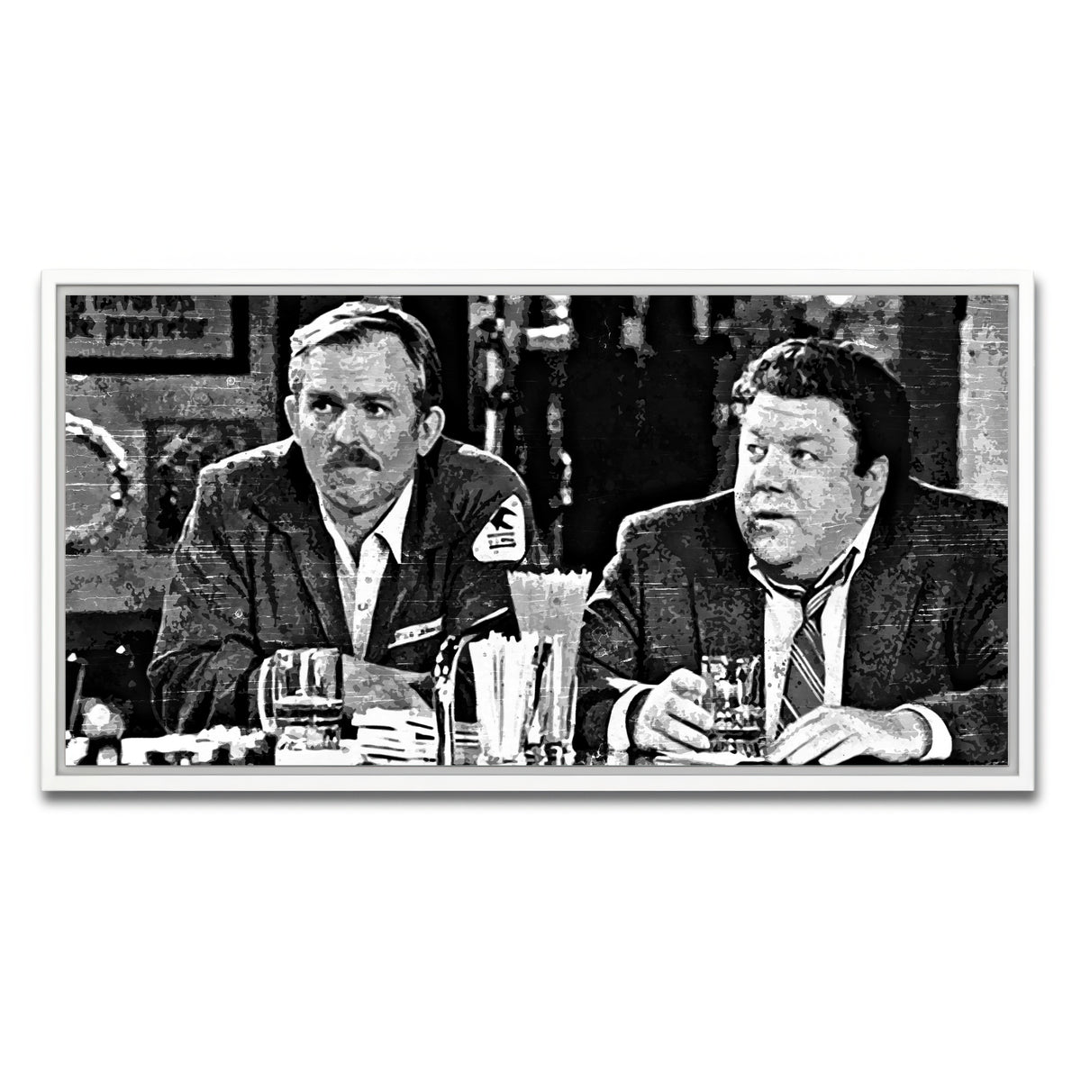 AUTO-MOCKUP WHITE | Cheers grayscale | 1 Piece | White Framed Canvas | group=2x1