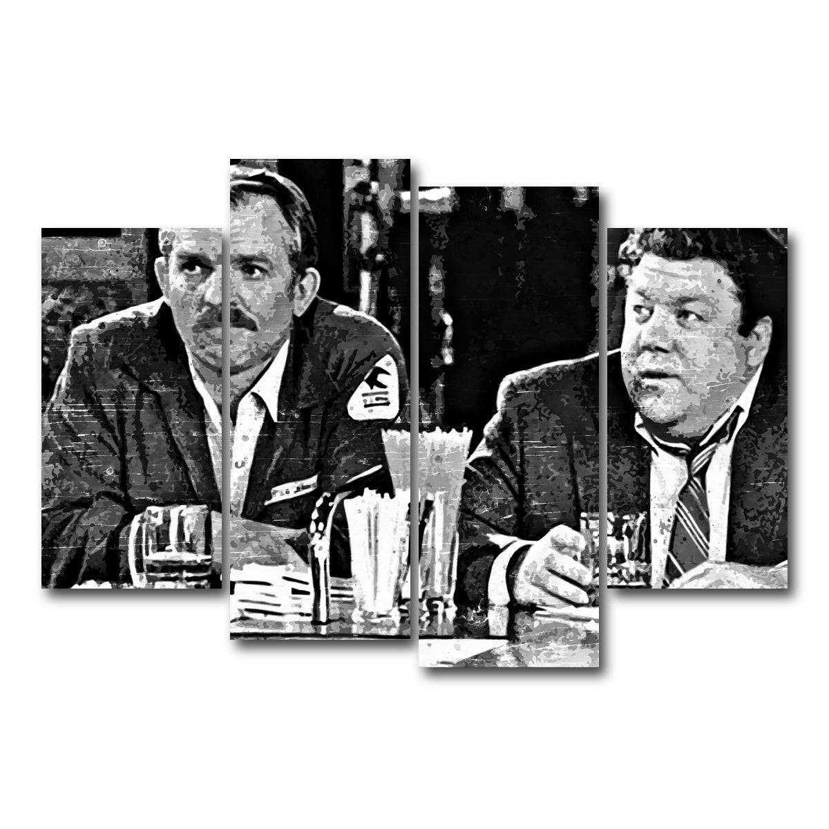 AUTO-MOCKUP WHITE | Cheers grayscale | 4 Piece | Gallery Wrap Canvas | group=4_short