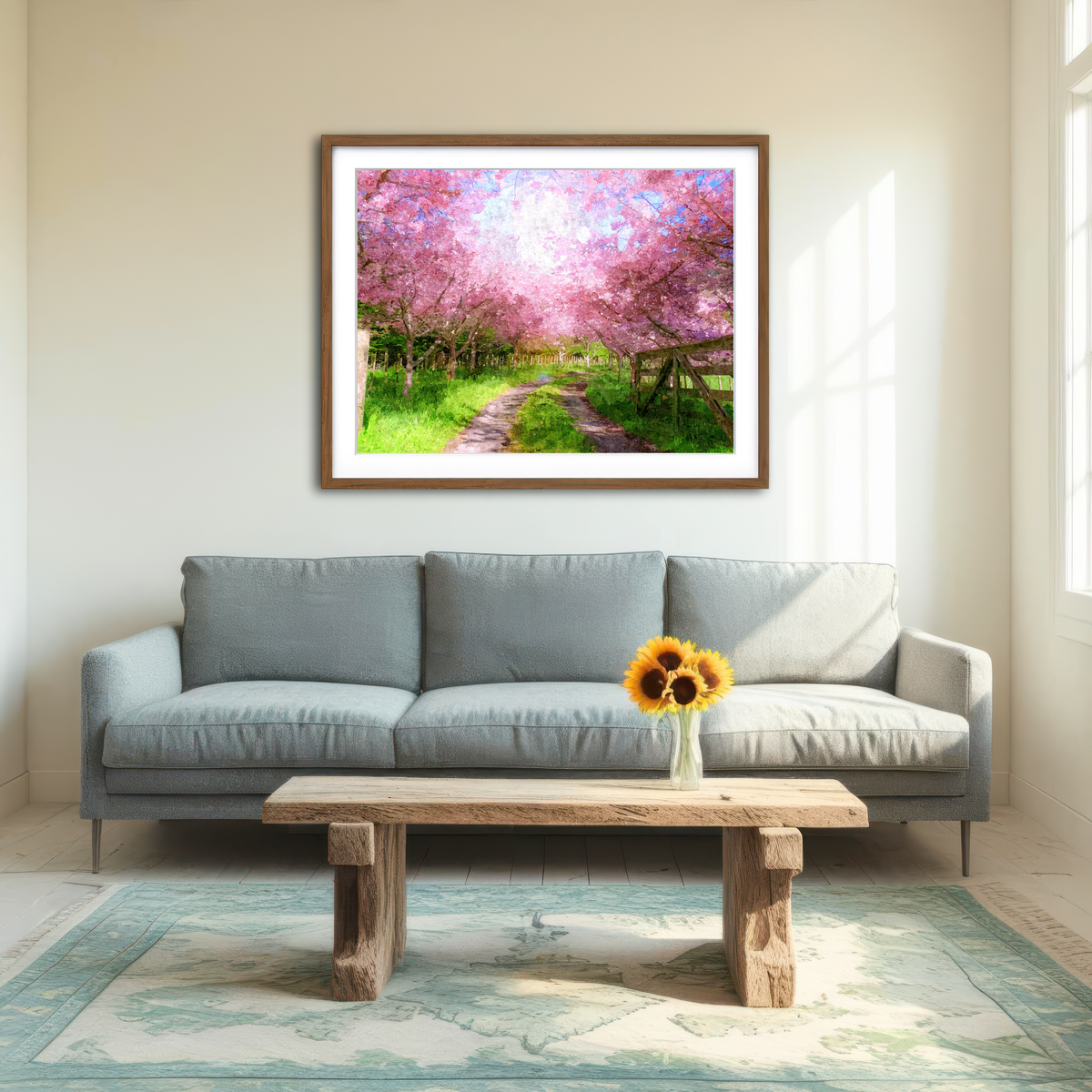 AUTO-MOCKUP ROOM | Cherry Blossom Lane Wall Art