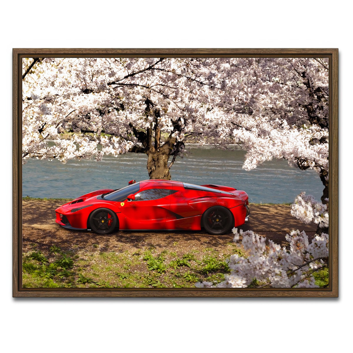 AUTO-MOCKUP WHITE | Cherry Blossom | 1 Piece | Walnut Framed Canvas | group=4x3
