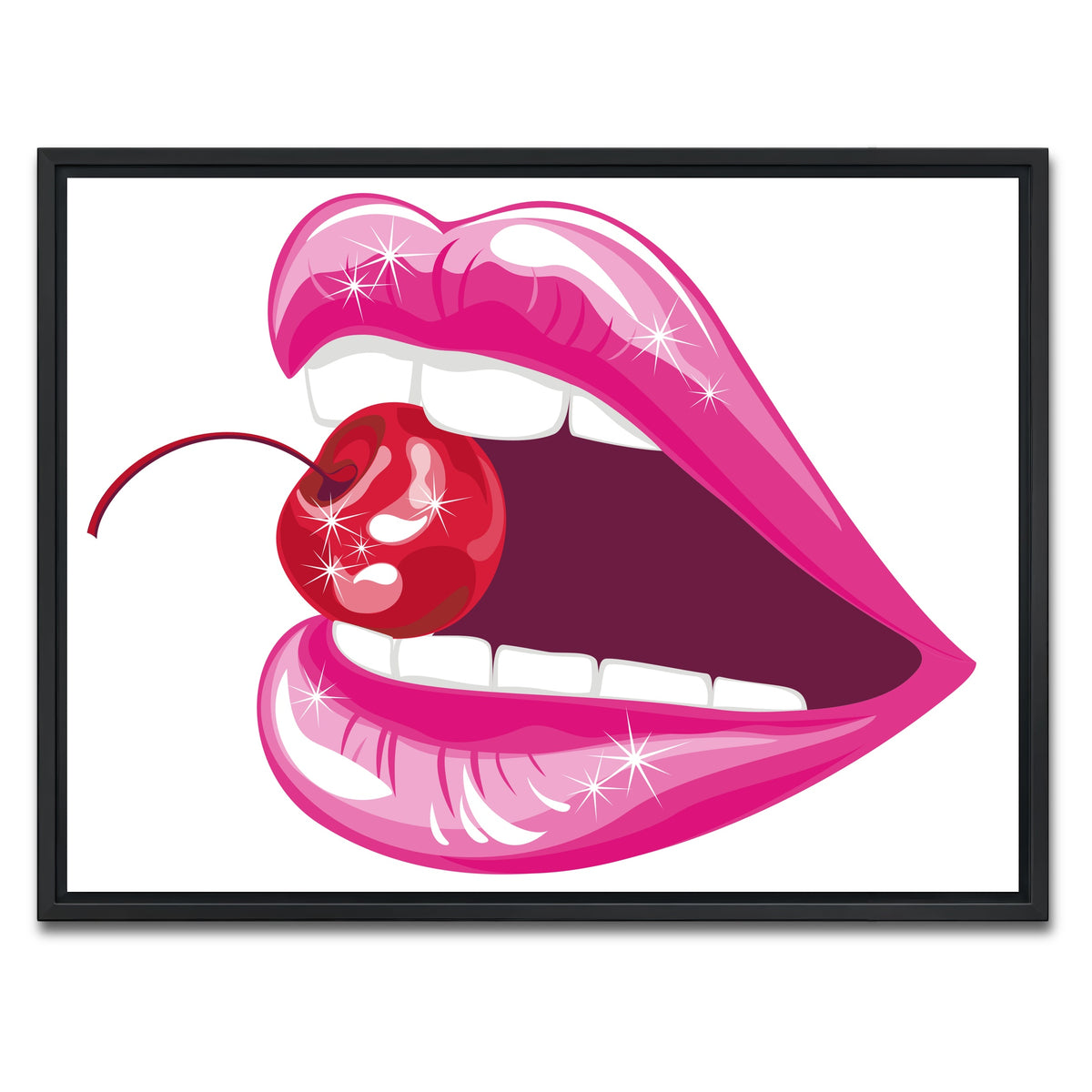 AUTO-MOCKUP WHITE | Cherry Lips | 1 Piece | Black Framed Canvas | group=4x3