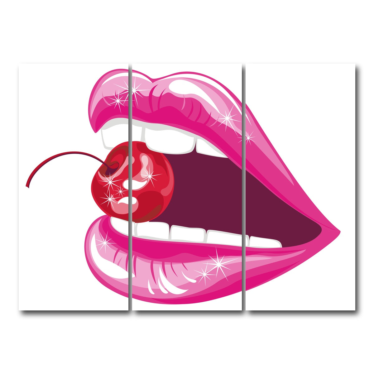 AUTO-MOCKUP WHITE | Cherry Lips | 3 Piece | Gallery Wrap Canvas | group=8x18