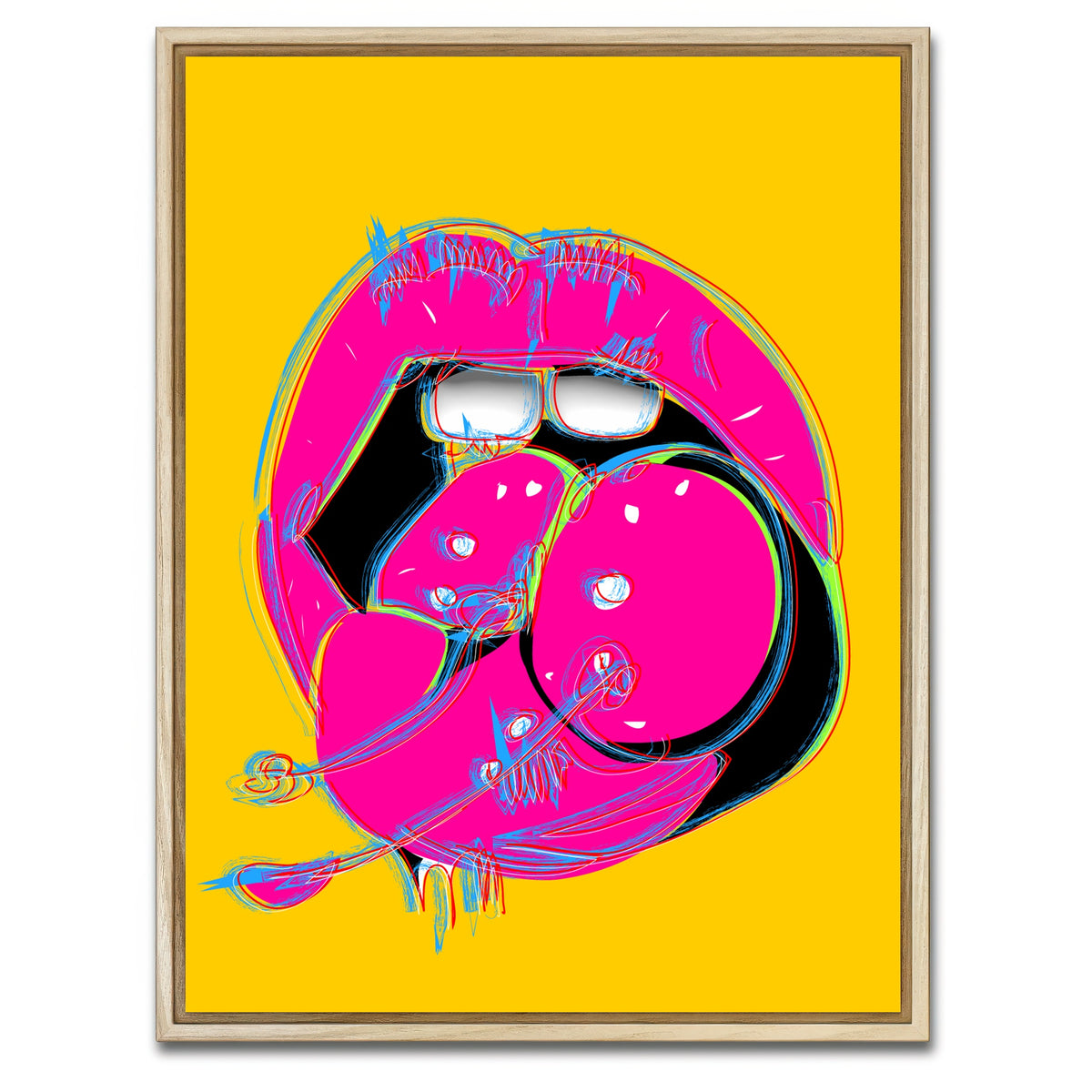 AUTO-MOCKUP WHITE | Cherry Mouth | 1 Piece | Natural Framed Canvas | group=3x4