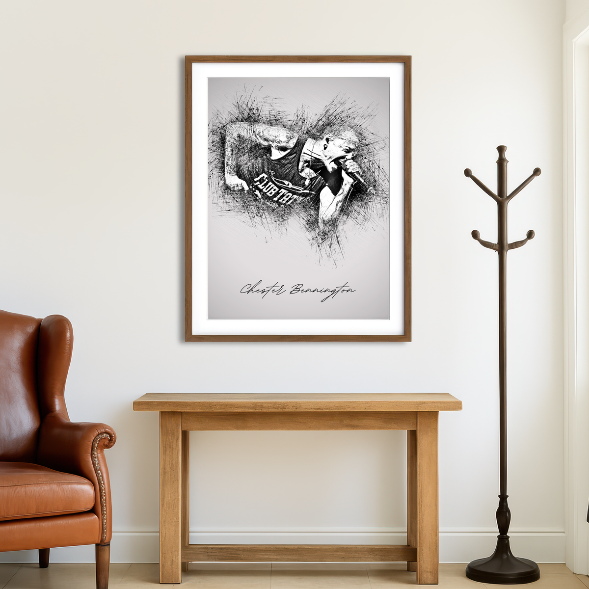 AUTO-MOCKUP ROOM | Chester Bennington Linkin Park Wall Art