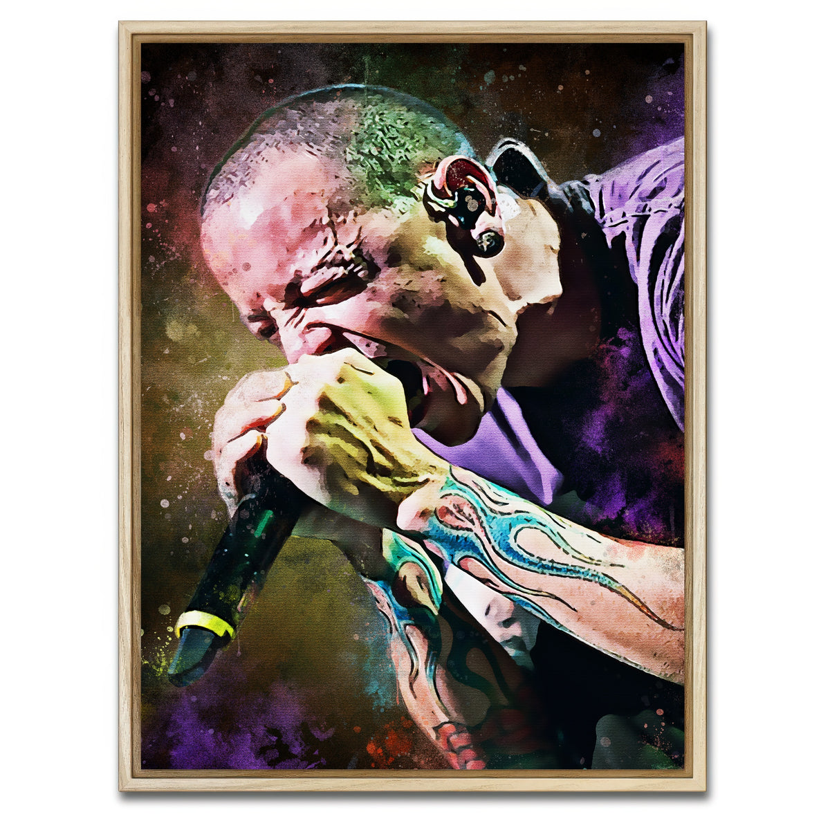 AUTO-MOCKUP WHITE | Chester Bennington Paint | 1 Piece | Natural Framed Canvas | group=3x4