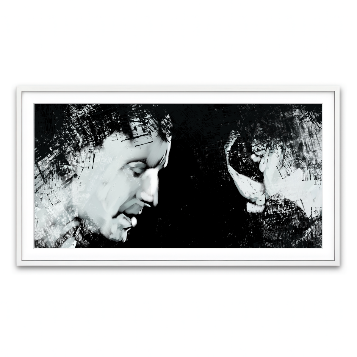 Framed Print 2x1 White