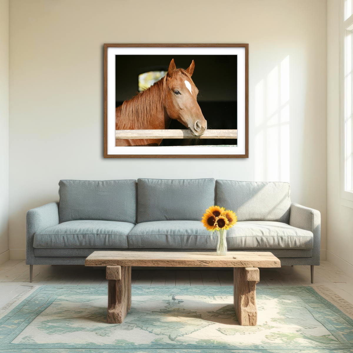 AUTO-MOCKUP ROOM | Chestnut Horse Wall Art