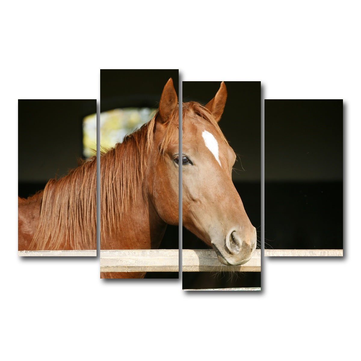 AUTO-MOCKUP WHITE | Chestnut horse | 4 Piece | Gallery Wrap Canvas | group=4_short