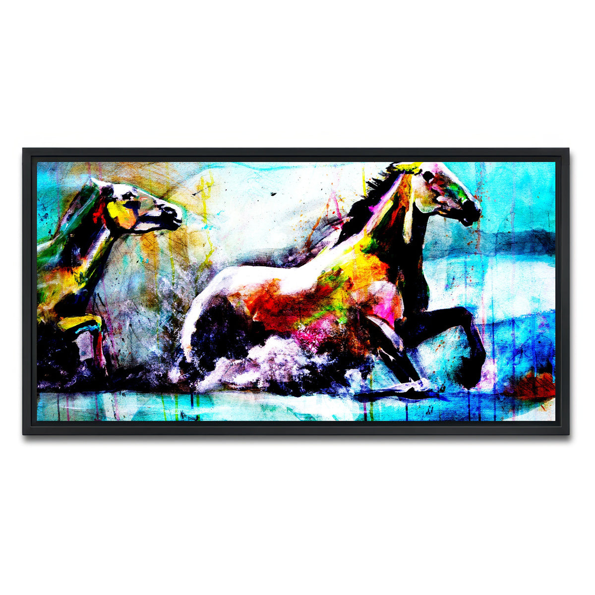 AUTO-MOCKUP WHITE | Chevaux | 1 Piece | Black Framed Canvas | group=2x1