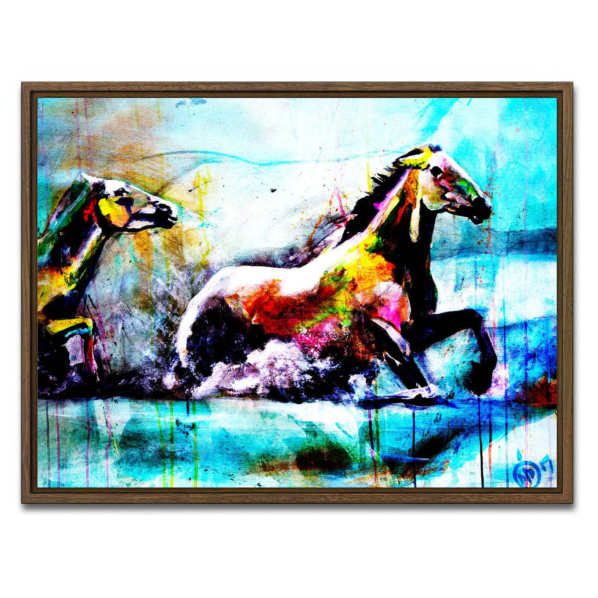 AUTO-MOCKUP WHITE | Chevaux | 1 Piece | Walnut Framed Canvas | group=4x3