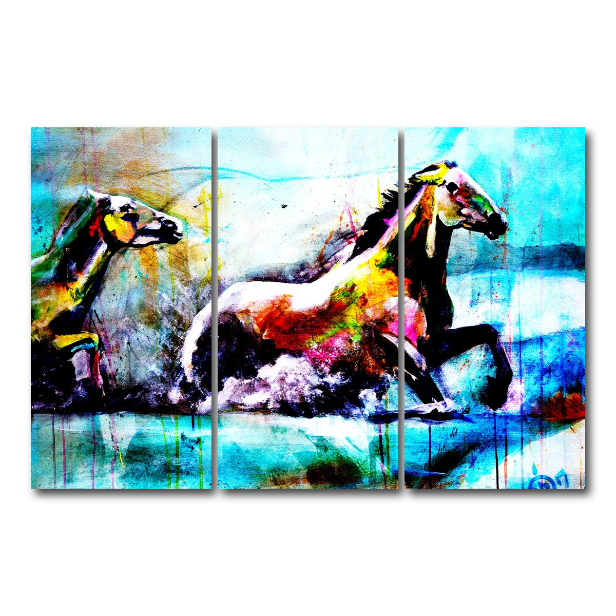 AUTO-MOCKUP WHITE | Chevaux | 3 Piece | Gallery Wrap Canvas | group=12x24