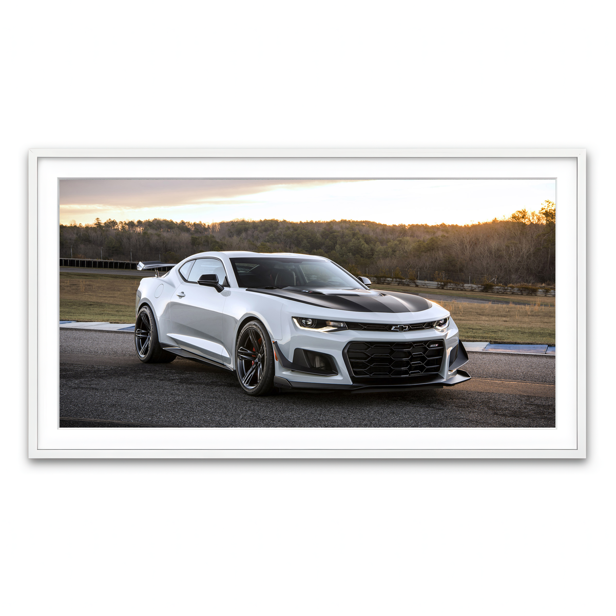 Framed Print 2x1 White