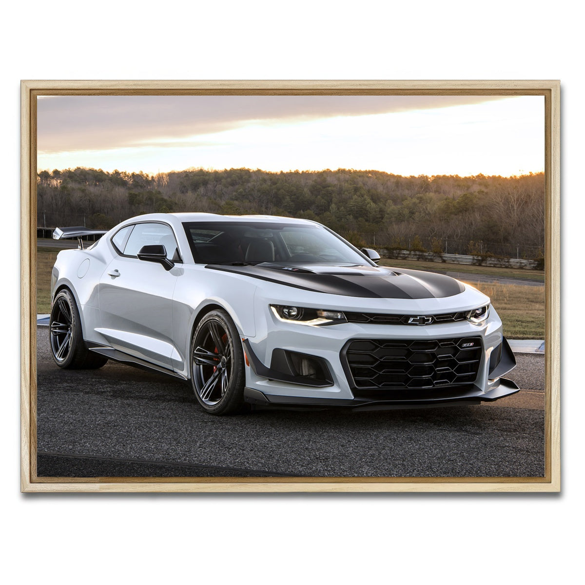 AUTO-MOCKUP WHITE | Chevy Camaro ZL1 | 1 Piece | Natural Framed Canvas | group=4x3