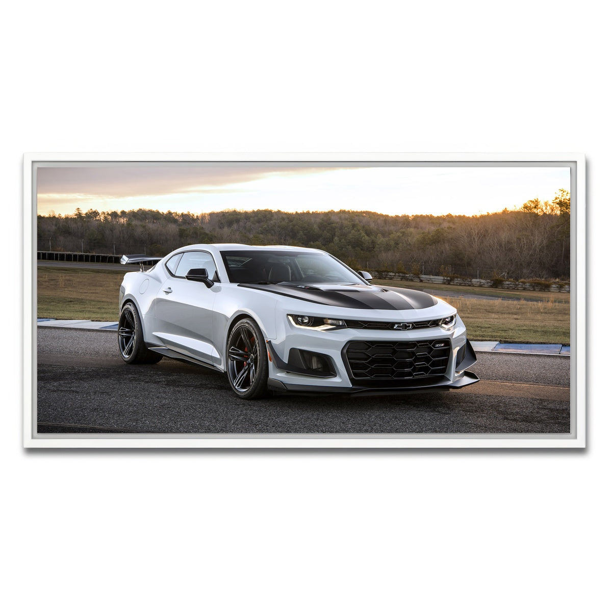 AUTO-MOCKUP WHITE | Chevy Camaro ZL1 | 1 Piece | White Framed Canvas | group=2x1